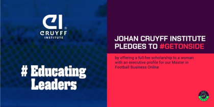 THE JOHAN CRUYFF INSTITUTE PLEDGES TO #GETONSIDE WITH SCHOLARSHIP FOR MASTER IN FOOTBALL BUSINESS