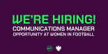 Women in Football is recruiting for a Marketing & Partnerships Manager